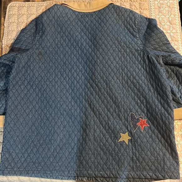 Haik’s Vintage 90s Women’s Barn Chore Coat patchwork design Denim Blue Size 2X - Picture 6 of 7